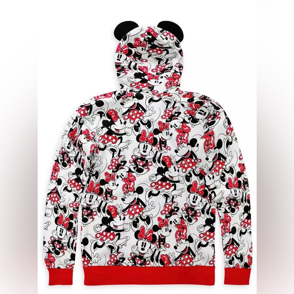 DISNEY MINNIE MOUSE ZIP-UP HOODIE L GUC - Picture 3 of 7